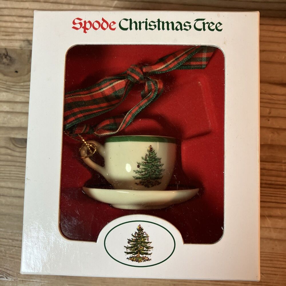 Spode Minature Christmas Ornament Tea Cup and Saucer New in Box